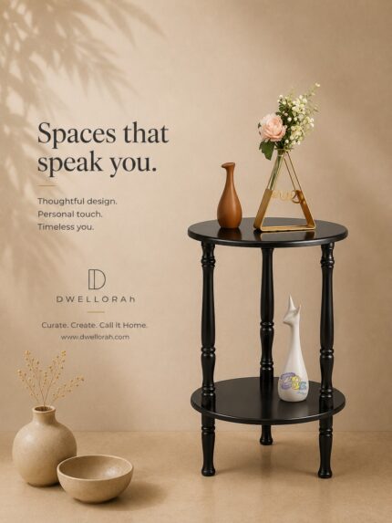 MODERN ROUND 2-TIER SIDE TABLE